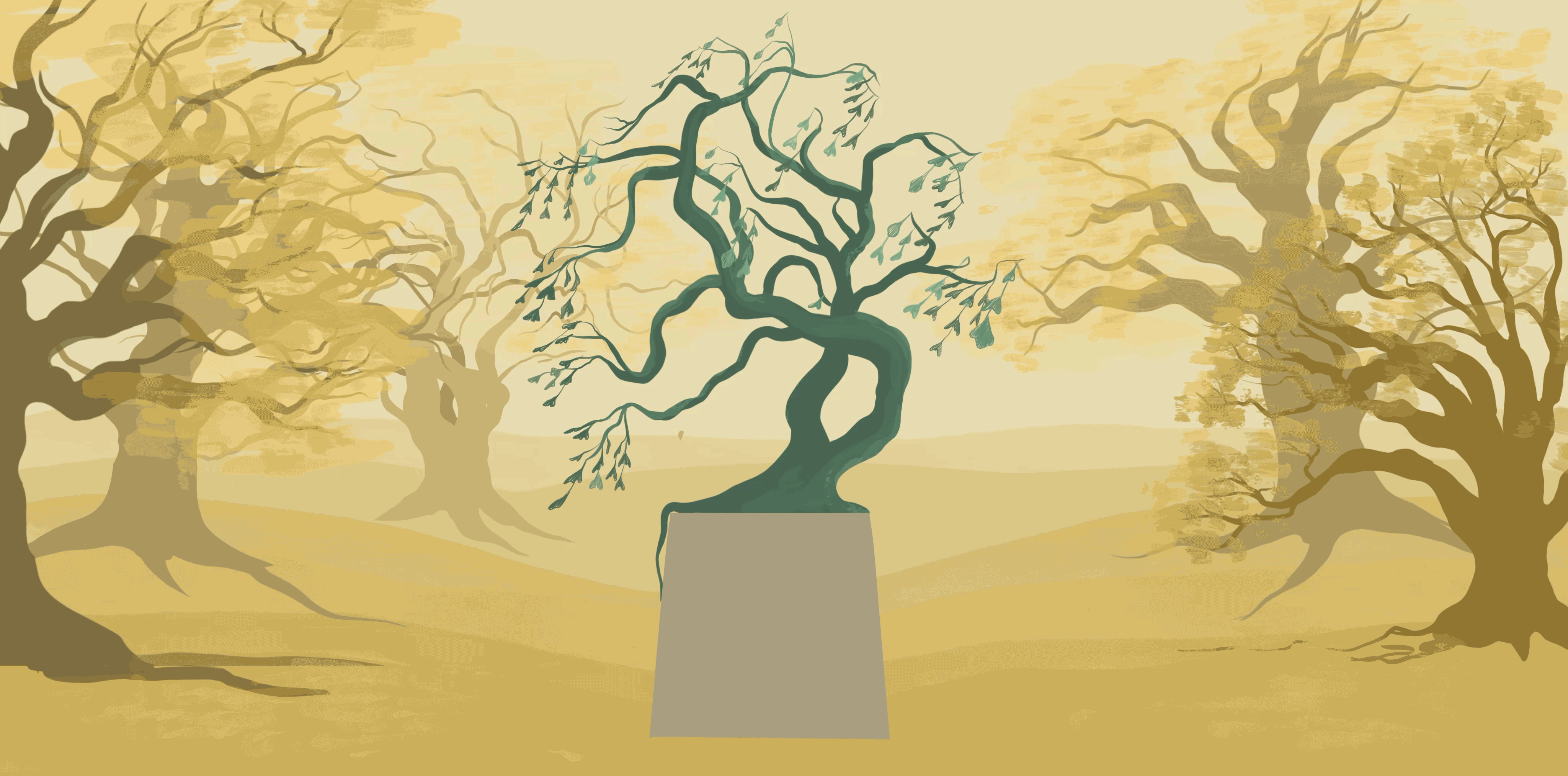 ginkgo monument for Portland’s Monuments & Memorials Project digital animation 2024